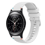 Correia de Relógio em Silicone 20mm com Padrão Ondulado Pontilhado e Costura, para Samsung Galaxy Watch 42mm, para Samsung Gear S2 Classic