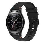 Correia de Relógio em Silicone 20mm com Padrão Ondulado Pontilhado e Costura, para Samsung Galaxy Watch 42mm, para Samsung Gear S2 Classic