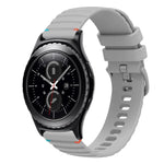 Correia de Relógio em Silicone 20mm com Padrão Ondulado Pontilhado e Costura, para Samsung Galaxy Watch 42mm, para Samsung Gear S2 Classic