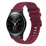 Correia de Relógio em Silicone 20mm com Padrão Ondulado Pontilhado e Costura, para Samsung Galaxy Watch 42mm, para Samsung Gear S2 Classic