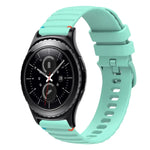 Correia de Relógio em Silicone 20mm com Padrão Ondulado Pontilhado e Costura, para Samsung Galaxy Watch 42mm, para Samsung Gear S2 Classic
