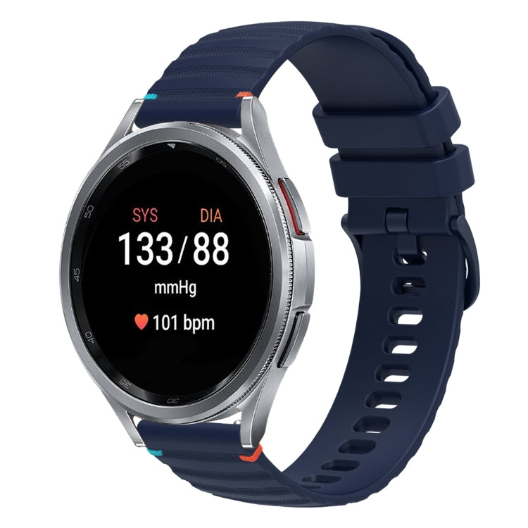 Wavy Dotted Stitched 20mm Silicone Watch Band, For Samsung Galaxy Watch FE 40mm, For Samsung Galaxy Watch 7 40 / 44mm, For Samsung Galaxy Watch 6  Cassic 43 / 47mm, For Samsung Galaxy Watch 6 40 / 44mm