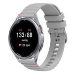 Wavy Dotted Stitched 20mm Silicone Watch Band, For Samsung Galaxy Watch FE 40mm, For Samsung Galaxy Watch 7 40 / 44mm, For Samsung Galaxy Watch 6  Cassic 43 / 47mm, For Samsung Galaxy Watch 6 40 / 44mm