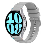 Wavy Dotted Stitched 20mm Silicone Watch Band, For Samsung Galaxy Watch FE 40mm, For Samsung Galaxy Watch 7 40 / 44mm, For Samsung Galaxy Watch 6  Cassic 43 / 47mm, For Samsung Galaxy Watch 6 40 / 44mm