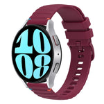 Wavy Dotted Stitched 20mm Silicone Watch Band, For Samsung Galaxy Watch FE 40mm, For Samsung Galaxy Watch 7 40 / 44mm, For Samsung Galaxy Watch 6  Cassic 43 / 47mm, For Samsung Galaxy Watch 6 40 / 44mm