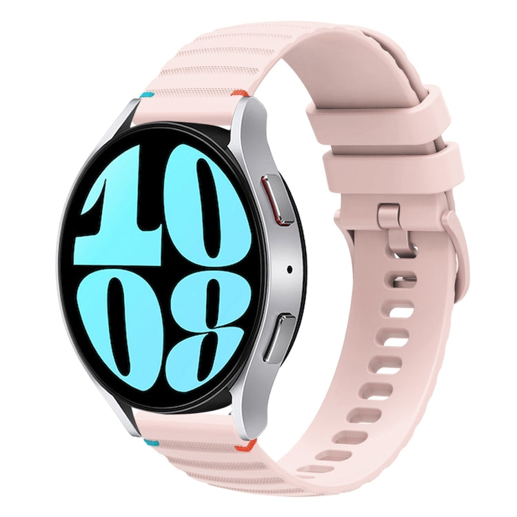 Wavy Dotted Stitched 20mm Silicone Watch Band, For Samsung Galaxy Watch FE 40mm, For Samsung Galaxy Watch 7 40 / 44mm, For Samsung Galaxy Watch 6  Cassic 43 / 47mm, For Samsung Galaxy Watch 6 40 / 44mm