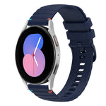Correia de relógio em silicone com pontos ondulados e costurados de 20mm, para Samsung Galaxy Watch 5 40 / 44mm, para Samsung Galaxy Watch 5 Pro 45mm, para Samsung Galaxy Watch 4 40 / 44mm, para Samsung Galaxy Watch 4 Classic 42 / 46mm