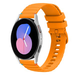 Correia de relógio em silicone com pontos ondulados e costurados de 20mm, para Samsung Galaxy Watch 5 40 / 44mm, para Samsung Galaxy Watch 5 Pro 45mm, para Samsung Galaxy Watch 4 40 / 44mm, para Samsung Galaxy Watch 4 Classic 42 / 46mm