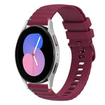 Correia de relógio em silicone com pontos ondulados e costurados de 20mm, para Samsung Galaxy Watch 5 40 / 44mm, para Samsung Galaxy Watch 5 Pro 45mm, para Samsung Galaxy Watch 4 40 / 44mm, para Samsung Galaxy Watch 4 Classic 42 / 46mm