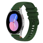 Correia de relógio em silicone com pontos ondulados e costurados de 20mm, para Samsung Galaxy Watch 5 40 / 44mm, para Samsung Galaxy Watch 5 Pro 45mm, para Samsung Galaxy Watch 4 40 / 44mm, para Samsung Galaxy Watch 4 Classic 42 / 46mm