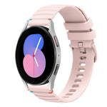 Correia de relógio em silicone com pontos ondulados e costurados de 20mm, para Samsung Galaxy Watch 5 40 / 44mm, para Samsung Galaxy Watch 5 Pro 45mm, para Samsung Galaxy Watch 4 40 / 44mm, para Samsung Galaxy Watch 4 Classic 42 / 46mm