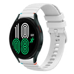 Correia de relógio em silicone com pontos ondulados e costurados de 20mm, para Samsung Galaxy Watch 5 40 / 44mm, para Samsung Galaxy Watch 5 Pro 45mm, para Samsung Galaxy Watch 4 40 / 44mm, para Samsung Galaxy Watch 4 Classic 42 / 46mm