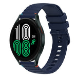 Correia de relógio em silicone com pontos ondulados e costurados de 20mm, para Samsung Galaxy Watch 5 40 / 44mm, para Samsung Galaxy Watch 5 Pro 45mm, para Samsung Galaxy Watch 4 40 / 44mm, para Samsung Galaxy Watch 4 Classic 42 / 46mm
