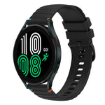 Correia de relógio em silicone com pontos ondulados e costurados de 20mm, para Samsung Galaxy Watch 5 40 / 44mm, para Samsung Galaxy Watch 5 Pro 45mm, para Samsung Galaxy Watch 4 40 / 44mm, para Samsung Galaxy Watch 4 Classic 42 / 46mm