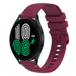 Correia de relógio em silicone com pontos ondulados e costurados de 20mm, para Samsung Galaxy Watch 5 40 / 44mm, para Samsung Galaxy Watch 5 Pro 45mm, para Samsung Galaxy Watch 4 40 / 44mm, para Samsung Galaxy Watch 4 Classic 42 / 46mm