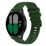 Correia de relógio em silicone com pontos ondulados e costurados de 20mm, para Samsung Galaxy Watch 5 40 / 44mm, para Samsung Galaxy Watch 5 Pro 45mm, para Samsung Galaxy Watch 4 40 / 44mm, para Samsung Galaxy Watch 4 Classic 42 / 46mm