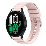 Correia de relógio em silicone com pontos ondulados e costurados de 20mm, para Samsung Galaxy Watch 5 40 / 44mm, para Samsung Galaxy Watch 5 Pro 45mm, para Samsung Galaxy Watch 4 40 / 44mm, para Samsung Galaxy Watch 4 Classic 42 / 46mm