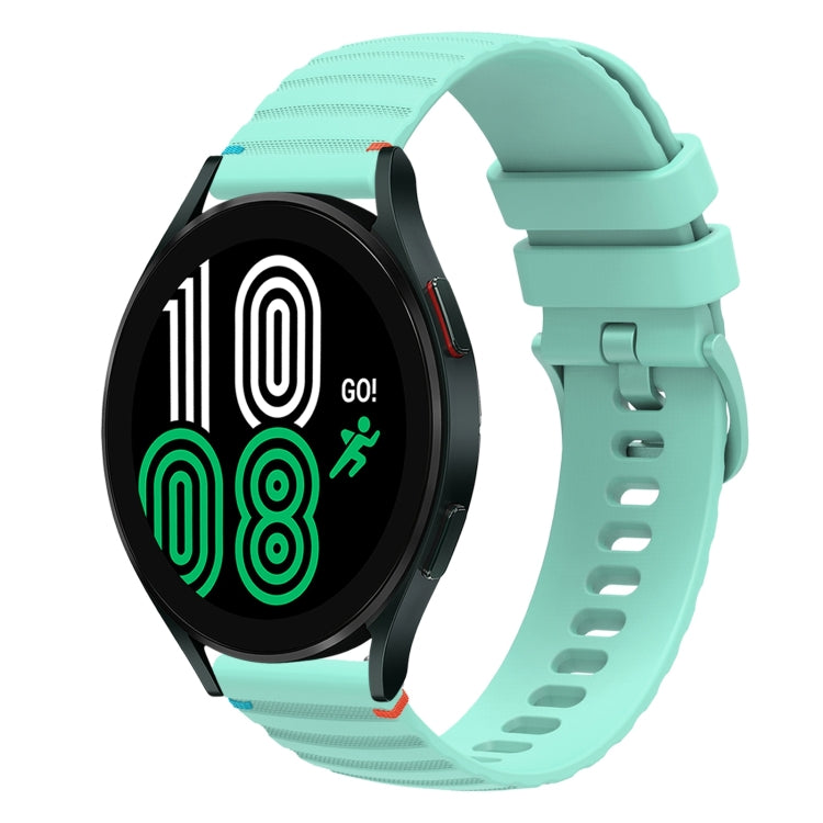 Correia de relógio em silicone com pontos ondulados e costurados de 20mm, para Samsung Galaxy Watch 5 40 / 44mm, para Samsung Galaxy Watch 5 Pro 45mm, para Samsung Galaxy Watch 4 40 / 44mm, para Samsung Galaxy Watch 4 Classic 42 / 46mm