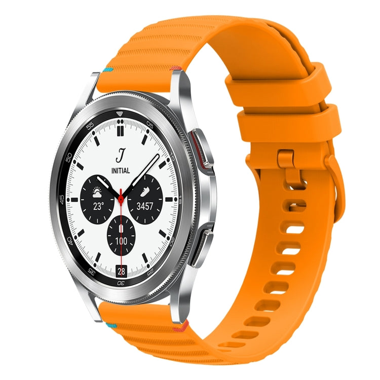 Correia de relógio em silicone com pontos ondulados e costurados de 20mm, para Samsung Galaxy Watch 5 40 / 44mm, para Samsung Galaxy Watch 5 Pro 45mm, para Samsung Galaxy Watch 4 40 / 44mm, para Samsung Galaxy Watch 4 Classic 42 / 46mm