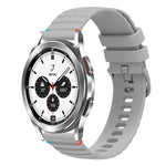 Correia de relógio em silicone com pontos ondulados e costurados de 20mm, para Samsung Galaxy Watch 5 40 / 44mm, para Samsung Galaxy Watch 5 Pro 45mm, para Samsung Galaxy Watch 4 40 / 44mm, para Samsung Galaxy Watch 4 Classic 42 / 46mm