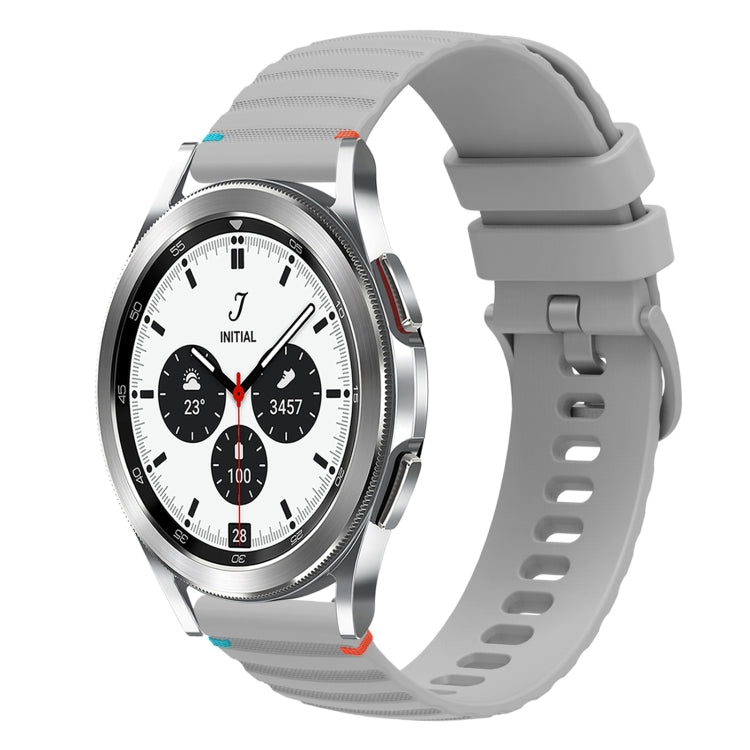 Correia de relógio em silicone com pontos ondulados e costurados de 20mm, para Samsung Galaxy Watch 5 40 / 44mm, para Samsung Galaxy Watch 5 Pro 45mm, para Samsung Galaxy Watch 4 40 / 44mm, para Samsung Galaxy Watch 4 Classic 42 / 46mm