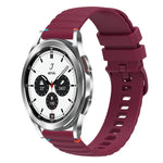 Correia de relógio em silicone com pontos ondulados e costurados de 20mm, para Samsung Galaxy Watch 5 40 / 44mm, para Samsung Galaxy Watch 5 Pro 45mm, para Samsung Galaxy Watch 4 40 / 44mm, para Samsung Galaxy Watch 4 Classic 42 / 46mm