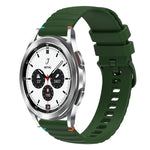 Correia de relógio em silicone com pontos ondulados e costurados de 20mm, para Samsung Galaxy Watch 5 40 / 44mm, para Samsung Galaxy Watch 5 Pro 45mm, para Samsung Galaxy Watch 4 40 / 44mm, para Samsung Galaxy Watch 4 Classic 42 / 46mm