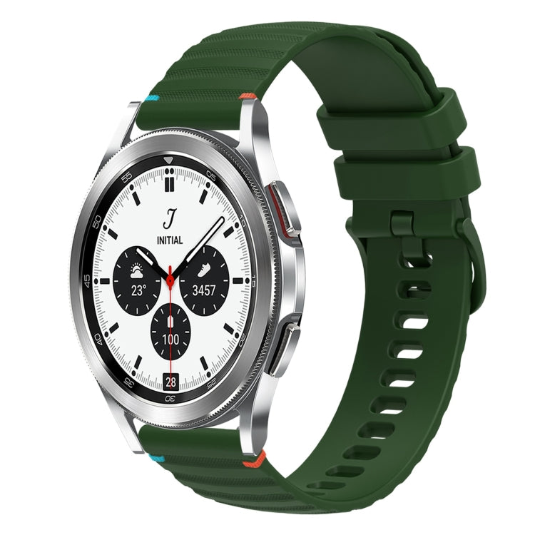 Correia de relógio em silicone com pontos ondulados e costurados de 20mm, para Samsung Galaxy Watch 5 40 / 44mm, para Samsung Galaxy Watch 5 Pro 45mm, para Samsung Galaxy Watch 4 40 / 44mm, para Samsung Galaxy Watch 4 Classic 42 / 46mm