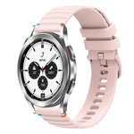 Correia de relógio em silicone com pontos ondulados e costurados de 20mm, para Samsung Galaxy Watch 5 40 / 44mm, para Samsung Galaxy Watch 5 Pro 45mm, para Samsung Galaxy Watch 4 40 / 44mm, para Samsung Galaxy Watch 4 Classic 42 / 46mm