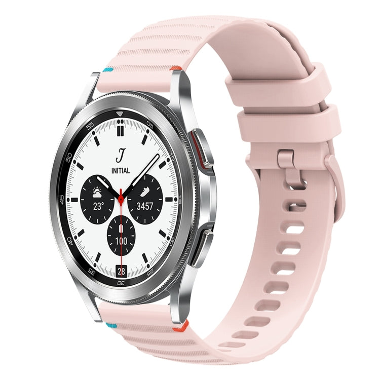 Correia de relógio em silicone com pontos ondulados e costurados de 20mm, para Samsung Galaxy Watch 5 40 / 44mm, para Samsung Galaxy Watch 5 Pro 45mm, para Samsung Galaxy Watch 4 40 / 44mm, para Samsung Galaxy Watch 4 Classic 42 / 46mm