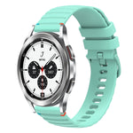 Correia de relógio em silicone com pontos ondulados e costurados de 20mm, para Samsung Galaxy Watch 5 40 / 44mm, para Samsung Galaxy Watch 5 Pro 45mm, para Samsung Galaxy Watch 4 40 / 44mm, para Samsung Galaxy Watch 4 Classic 42 / 46mm