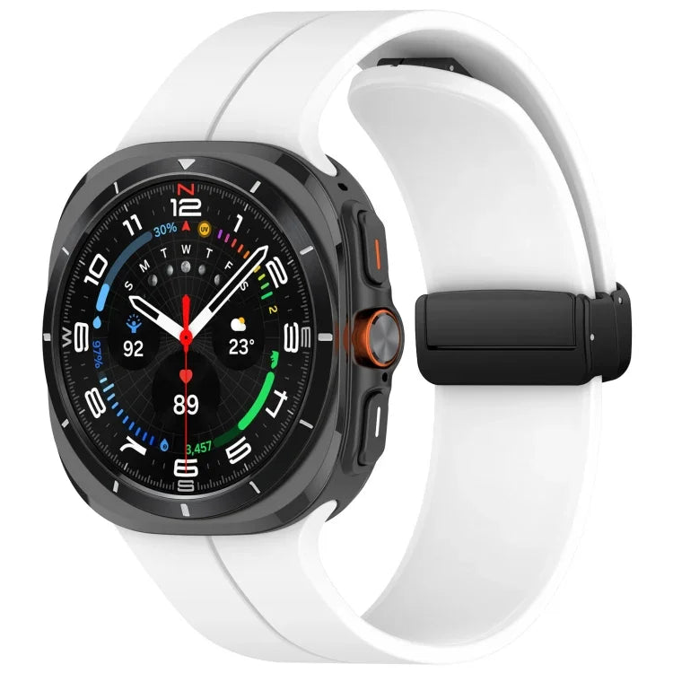 Correia de Relógio em Silicone com Fivela Magnética Dobrável Estilo Ranhura para Samsung Galaxy Watch Ultra 47mm