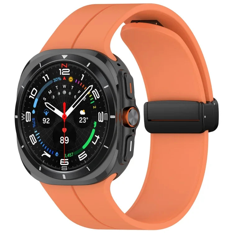 Correia de Relógio em Silicone com Fivela Magnética Dobrável Estilo Ranhura para Samsung Galaxy Watch Ultra 47mm