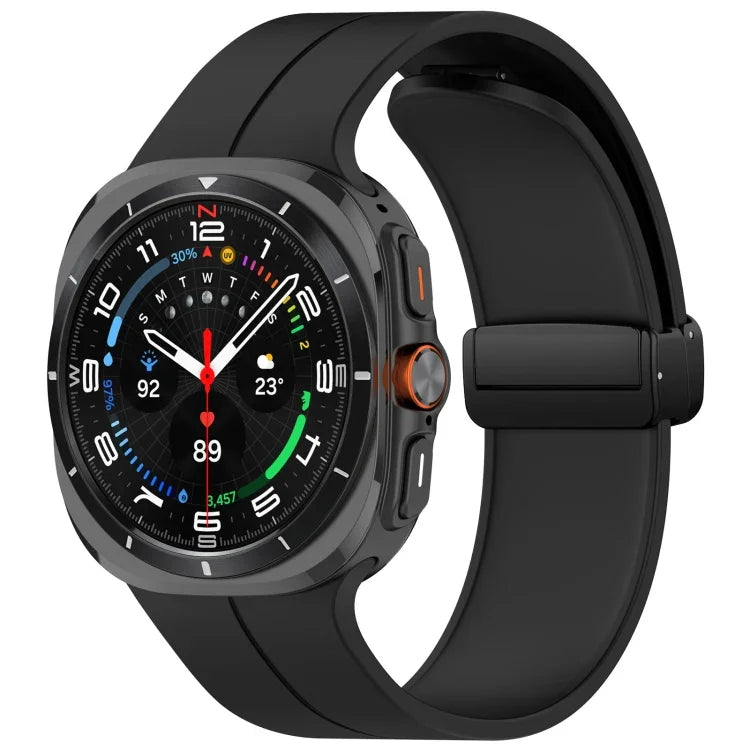 Correia de Relógio em Silicone com Fivela Magnética Dobrável Estilo Ranhura para Samsung Galaxy Watch Ultra 47mm