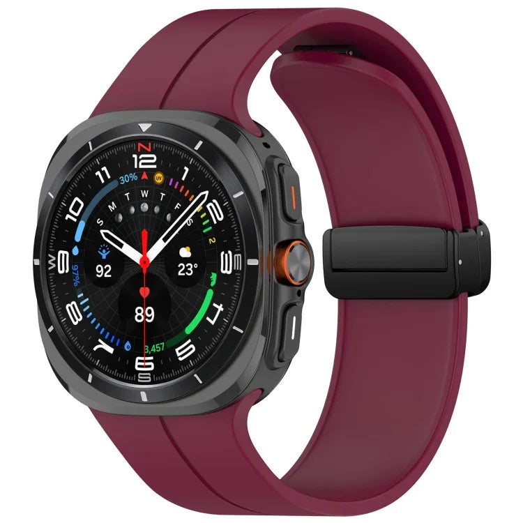 Correia de Relógio em Silicone com Fivela Magnética Dobrável Estilo Ranhura para Samsung Galaxy Watch Ultra 47mm