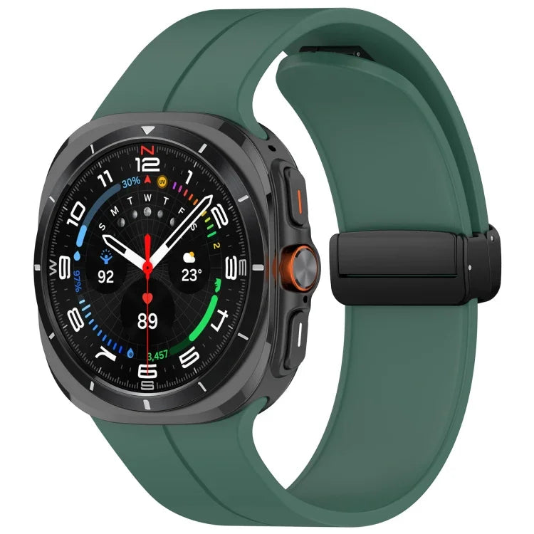 Correia de Relógio em Silicone com Fivela Magnética Dobrável Estilo Ranhura para Samsung Galaxy Watch Ultra 47mm