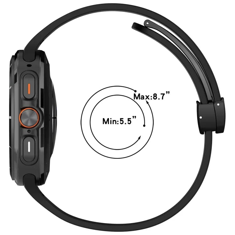 Correia de Relógio em Silicone com Fivela Magnética Dobrável Estilo Ranhura para Samsung Galaxy Watch Ultra 47mm