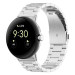 Correia de Relógio em Metal de Aço Inoxidável com Três Contas, Para Google Pixel Watch 4 / Watch 3 45mm, Para Google Pixel Watch 4 / 3 / 2 / 1 41mm