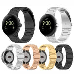 Correia de Relógio em Metal de Aço Inoxidável com Três Contas, Para Google Pixel Watch 4 / Watch 3 45mm, Para Google Pixel Watch 4 / 3 / 2 / 1 41mm