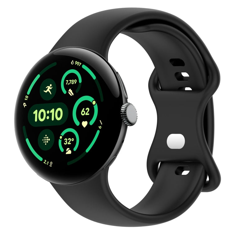 Correia de Relógio em Silicone com Fivela Borboleta de Cor Sólida, Tamanho:L, Para Google Pixel Watch 4 / Watch 3 45mm, Para Google Pixel Watch 4 / 3 / 2 / 1 41mm