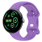 Correia de Relógio em Silicone com Fivela Borboleta de Cor Sólida, Tamanho:L, Para Google Pixel Watch 4 / Watch 3 45mm, Para Google Pixel Watch 4 / 3 / 2 / 1 41mm
