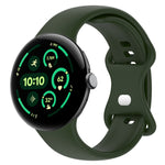 Correia de Relógio em Silicone com Fivela Borboleta de Cor Sólida, Tamanho:L, Para Google Pixel Watch 4 / Watch 3 45mm, Para Google Pixel Watch 4 / 3 / 2 / 1 41mm