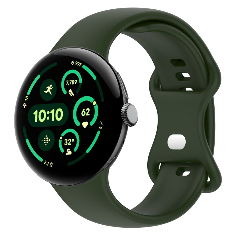 Correia de Relógio em Silicone com Fivela Borboleta de Cor Sólida, Tamanho:L, Para Google Pixel Watch 4 / Watch 3 45mm, Para Google Pixel Watch 4 / 3 / 2 / 1 41mm