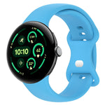 Correia de Relógio em Silicone com Fivela Borboleta de Cor Sólida, Tamanho:L, Para Google Pixel Watch 4 / Watch 3 45mm, Para Google Pixel Watch 4 / 3 / 2 / 1 41mm