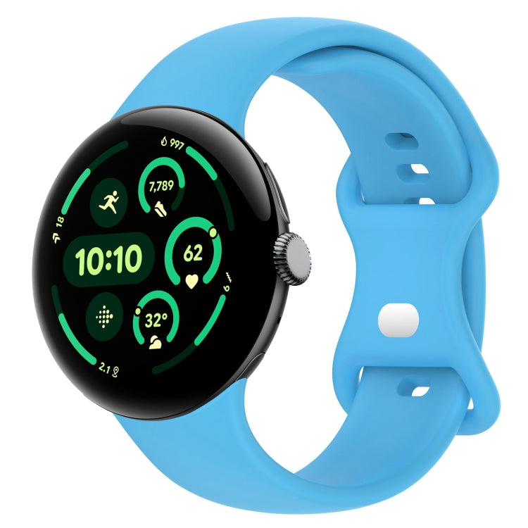 Correia de Relógio em Silicone com Fivela Borboleta de Cor Sólida, Tamanho:L, Para Google Pixel Watch 4 / Watch 3 45mm, Para Google Pixel Watch 4 / 3 / 2 / 1 41mm