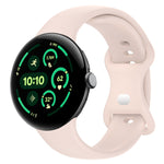 Correia de Relógio em Silicone com Fivela Borboleta de Cor Sólida, Tamanho:L, Para Google Pixel Watch 4 / Watch 3 45mm, Para Google Pixel Watch 4 / 3 / 2 / 1 41mm