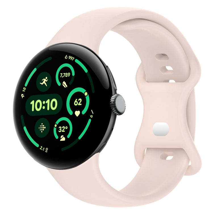 Correia de Relógio em Silicone com Fivela Borboleta de Cor Sólida, Tamanho:L, Para Google Pixel Watch 4 / Watch 3 45mm, Para Google Pixel Watch 4 / 3 / 2 / 1 41mm