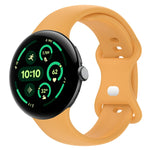 Correia de Relógio em Silicone com Fivela Borboleta de Cor Sólida, Tamanho:L, Para Google Pixel Watch 4 / Watch 3 45mm, Para Google Pixel Watch 4 / 3 / 2 / 1 41mm
