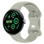 Correia de Relógio em Silicone com Fivela Borboleta de Cor Sólida, Tamanho:L, Para Google Pixel Watch 4 / Watch 3 45mm, Para Google Pixel Watch 4 / 3 / 2 / 1 41mm