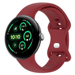 Correia de Relógio em Silicone com Fivela Borboleta de Cor Sólida, Tamanho:L, Para Google Pixel Watch 4 / Watch 3 45mm, Para Google Pixel Watch 4 / 3 / 2 / 1 41mm